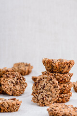 Kozinaki compositions on white background. High quality photo