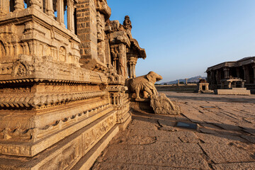 Vijaya Vitthala Temple. Beautifully carved out of a monolith rock, Hampi, Karnataka, India