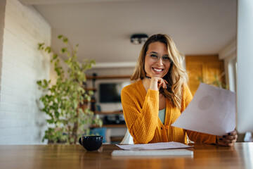 Adult woman, having fun at work.