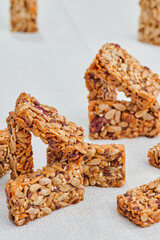 Kozinaki compositions on white background. High quality photo