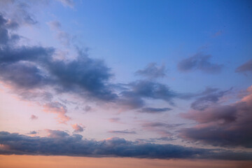 Fototapeta na wymiar Sunset sky background, Orange Sunset Sky. Beautiful Sky