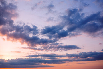 Naklejka na ściany i meble Sunset sky background, Orange Sunset Sky. Beautiful Sky