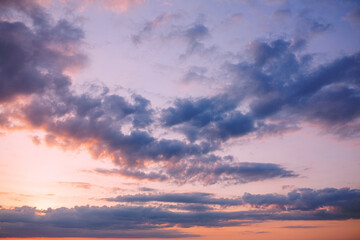 Fototapeta na wymiar Sunset sky background, Orange Sunset Sky. Beautiful Sky
