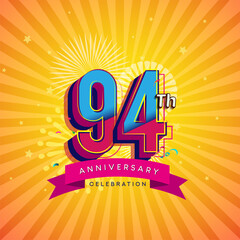 94th Anniversary Celebration With Fireworks And Celebration background.