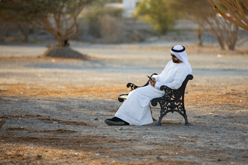 Arab Emirati Young Entrepreneur taking over the phone