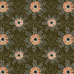 Ancient Style Silver Thistle Flourish Pattern