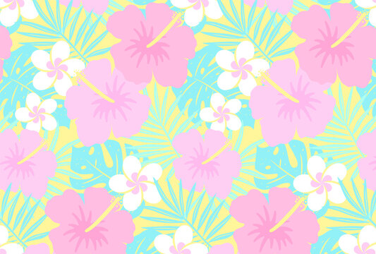 seamless pattern with tropical illustrations for banners, cards, flyers, social media wallpapers, etc.