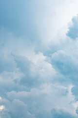 Vertical shot of Cumulonimbus clouds in midday