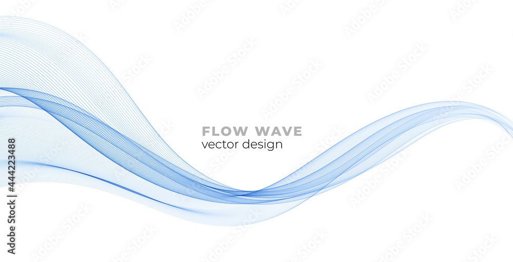 Aufkleber Vector abstract colorful flowing wave lines isolated on white background. Design element for technology, science, modern concept.