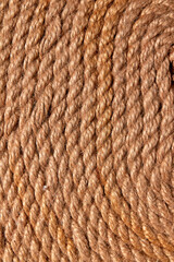 Close up view of brown rope pattern.