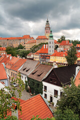 Fototapeta na wymiar Cityscape panorama of historical city Cesky Krumlov, Czech republic