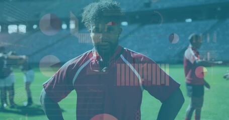 Animation of statistics over rugby players