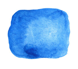 Blue splash watercolor blot isolated on white