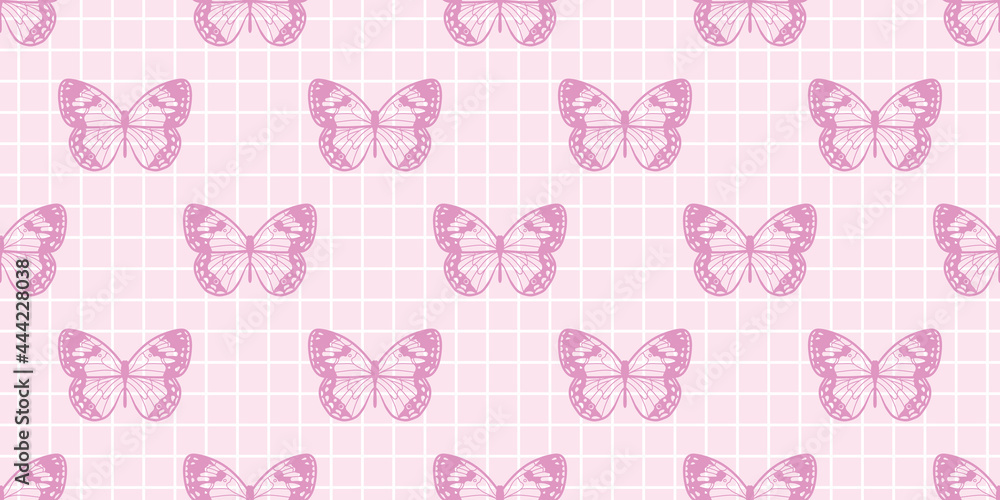 Poster Butterfly seamless repeat pattern background