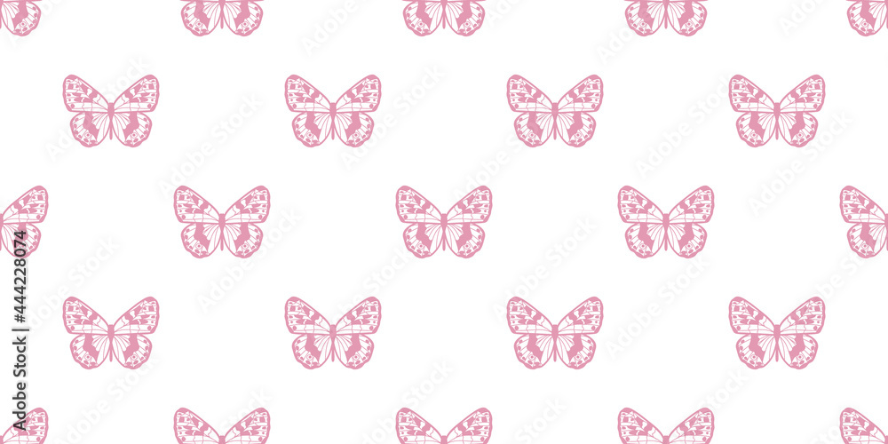 Aufkleber Butterfly seamless repeat pattern background