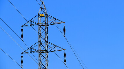 electric pole on the sky background