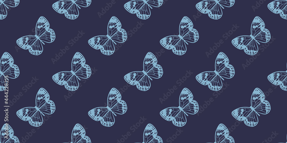 Poster Butterfly seamless repeat pattern background