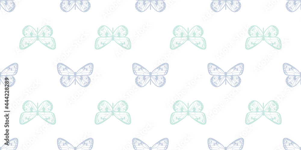 Poster Butterfly seamless repeat pattern background