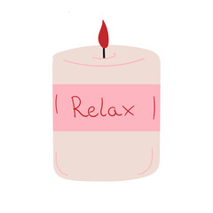 Aroma candle on white background. Vector background. Fire flame. Beauty concept. Fire set.