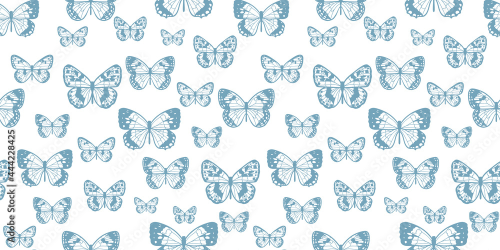 Poster Butterfly seamless repeat pattern background