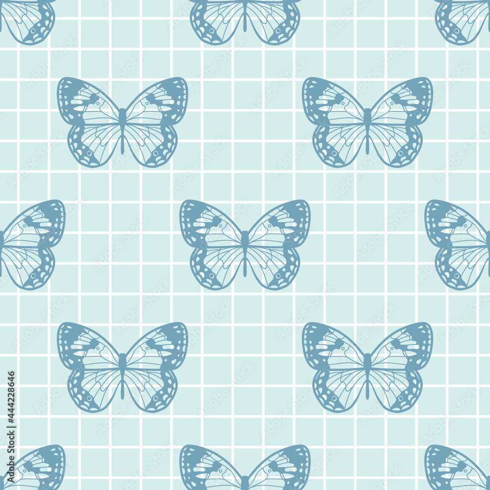 Poster Butterfly seamless repeat pattern background
