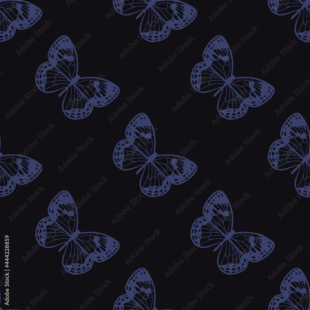 Poster Butterfly seamless repeat pattern background