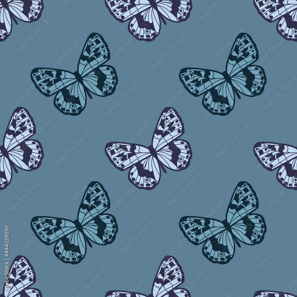 Poster Butterfly seamless repeat pattern background