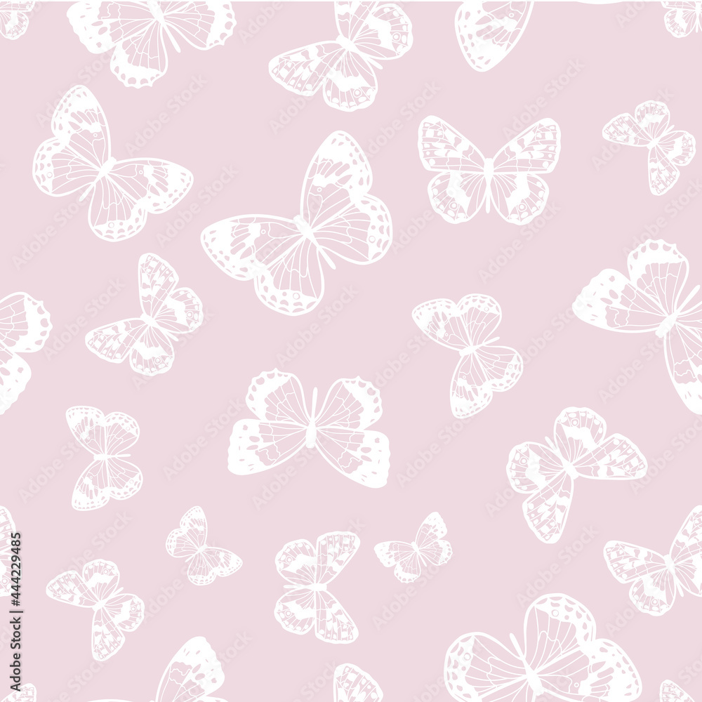 Poster Butterfly seamless repeat pattern background