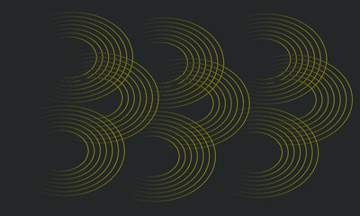 Gold pattern. Linear geometric Art deco bricks. 20s retro style. Luxury seamless pattern. Packaging or menu design.Vector. gold circle