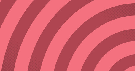 Circles forming in hypnotic motion against pink background