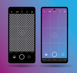 smartphone template with camera interface