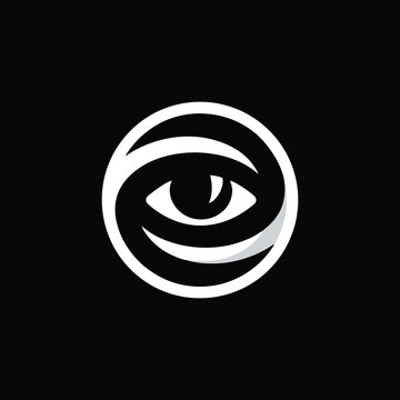 Eye logo design illustration. Isolated on black background. Creative Eyes Concept Logo Design Template