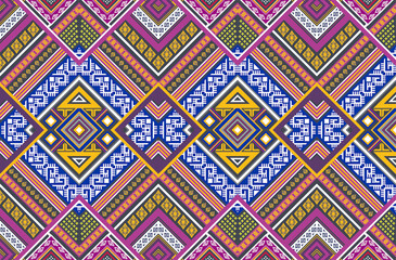 Geometric ethnic pattern vector background. seamless pattern traditional, Design for background, wallpaper, Batik, fabric, carpet, clothing, wrapping, and textile.colorful ethnic pattern illustration.
