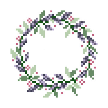 Pixel flower image. cross stitch or crochet pattern vector illustration.