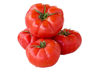 Fresh tomatoes isolated on a white background. Tomato Clipping Path