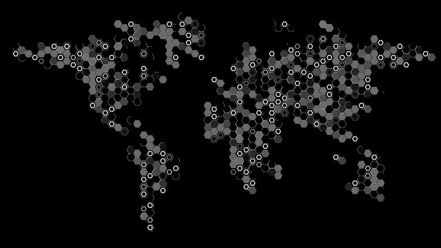 PNG Alpha.Map hexagon mosaic shape animation.HUD technological template.2D texture.