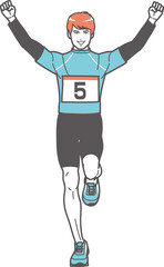 ゴールした市民ランナー