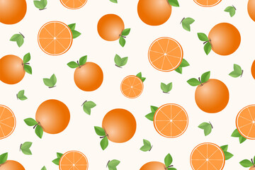 Hand drawn orange fruit seamless pattern design