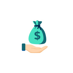 hand holding a bag of money