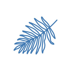 Obraz na płótnie Canvas Palm leaf icon, Hand drawn outline icon on white background