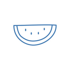 Watermelon icon, Hand drawn outline icon on white background