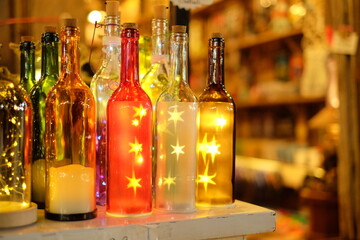 bottles of wine on the table