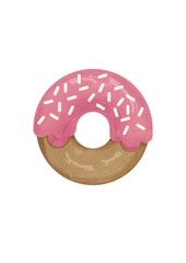 Watercolour donut isolated on white background