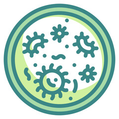 microorganism blue line icon