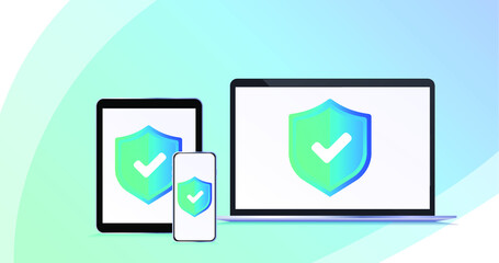 Fototapeta premium Data protection concept. Data security protection. Isometric flat vector concept illustration. Security and antivirus protection. Data center. vector. Website template.