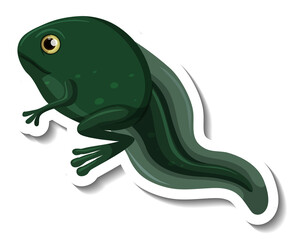 A sticker template of a tadpole with two legs isolated