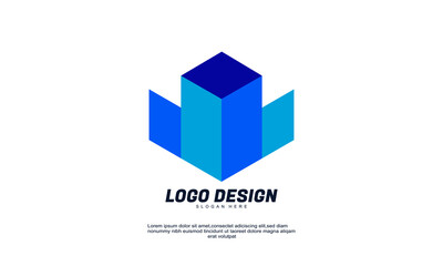 stock illustrator modern icon design logo element with cube company business template best for identity and logotypes