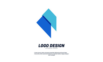 awesome abstract company design logo element with business card template best for brand identity and logo vector