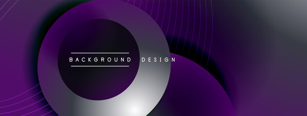 Naklejka premium Gradient circles with shadows. Vector techno abstract background. Modern overlapping forms wallpaper background, design template