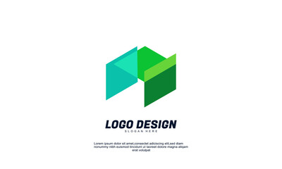 awesome creative abstract modern design logo element with business card template best for identity
